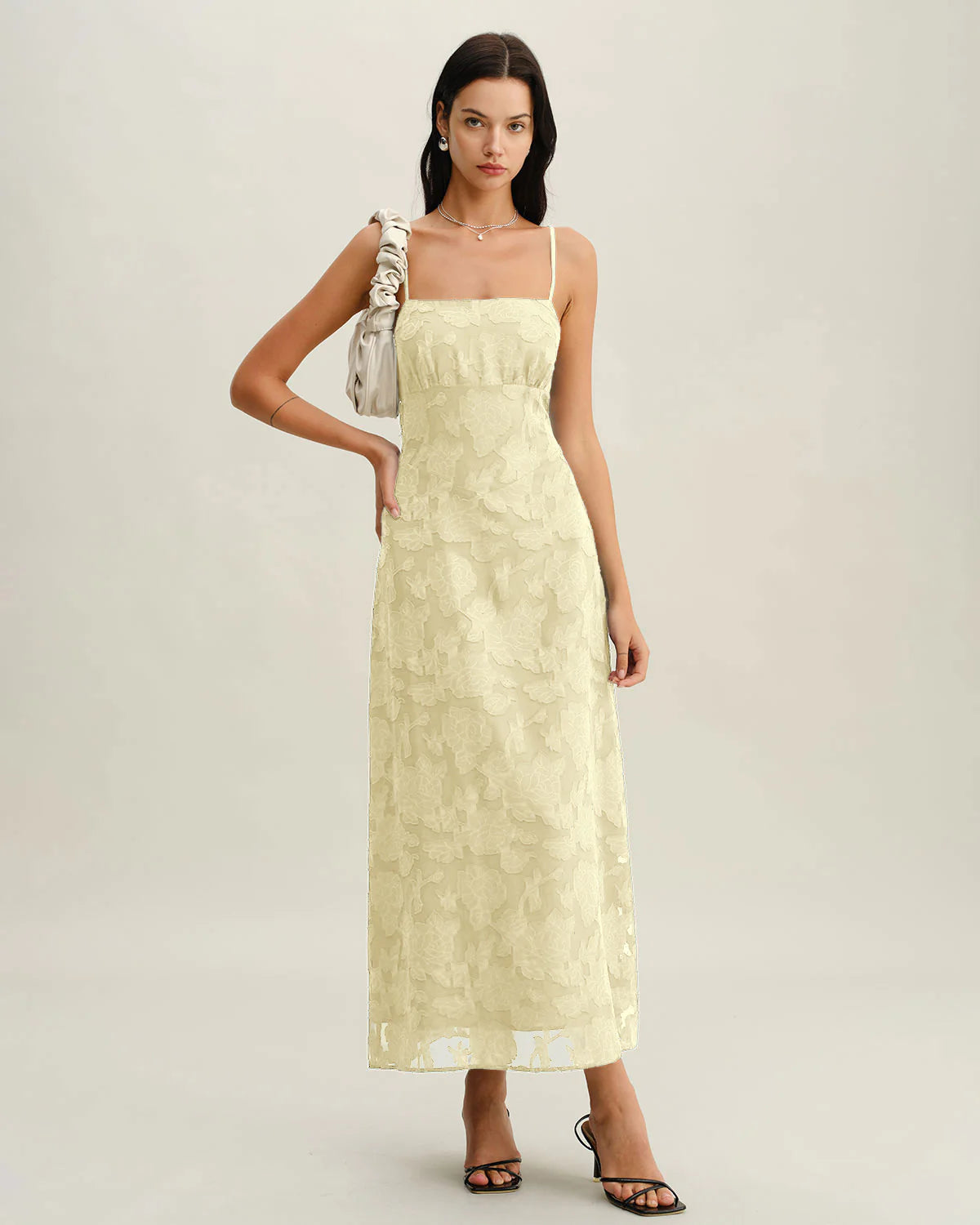 Rayan™ | Jacquard Slip Backless Maxi Dress