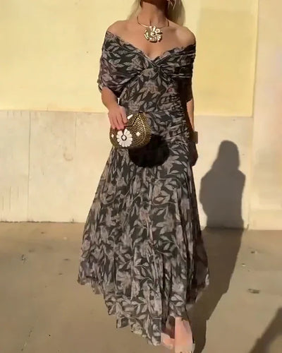 Julieta™ | Elegant Dress with V-Neck and Off-Shoulder Design