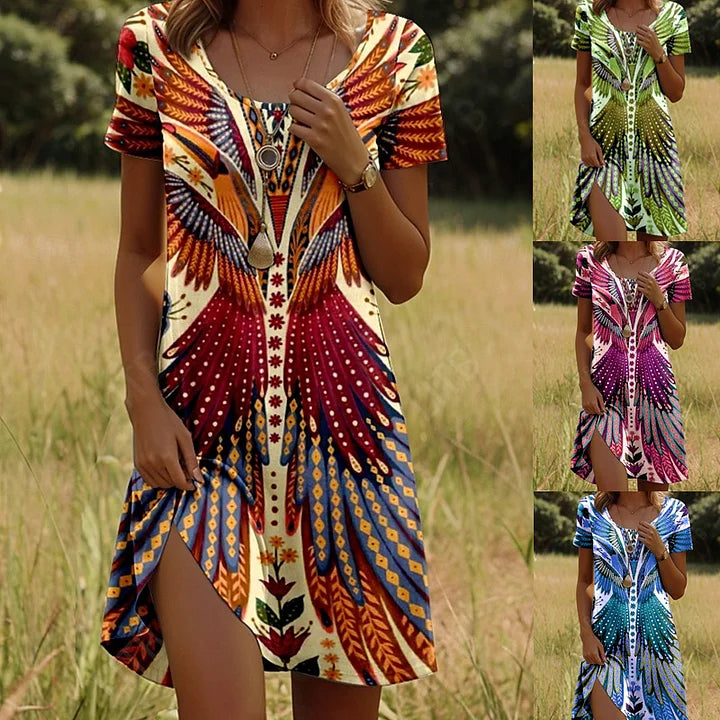 Tessalie™ | Summer Dress with Artistic Print