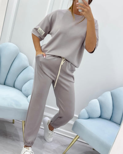 Faya™ | Casual Set with Solid Top & Pants