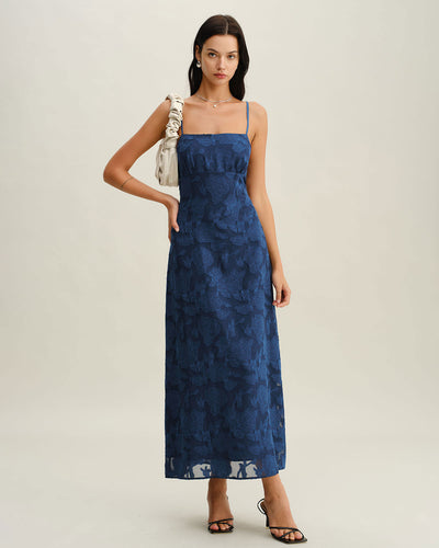 Rayan™ | Jacquard Slip Backless Maxi Dress