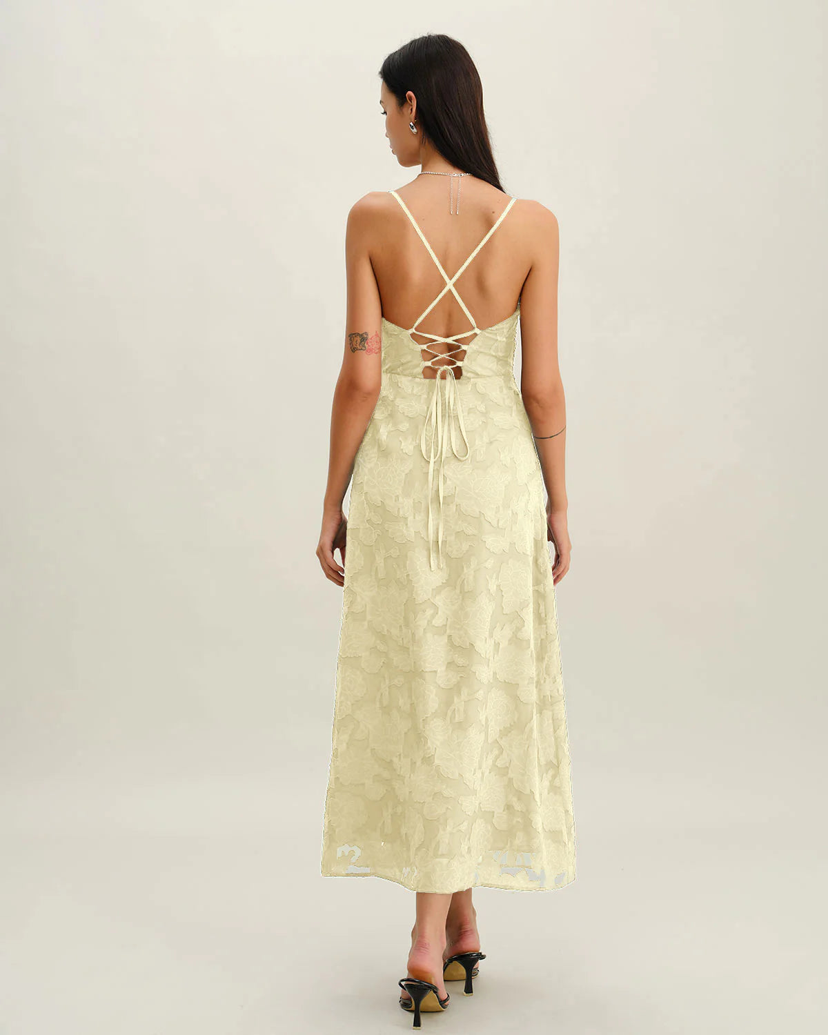 Rayan™ | Jacquard Slip Backless Maxi Dress