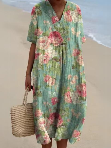 Nathalie™ | Floral Cotton Print Dress