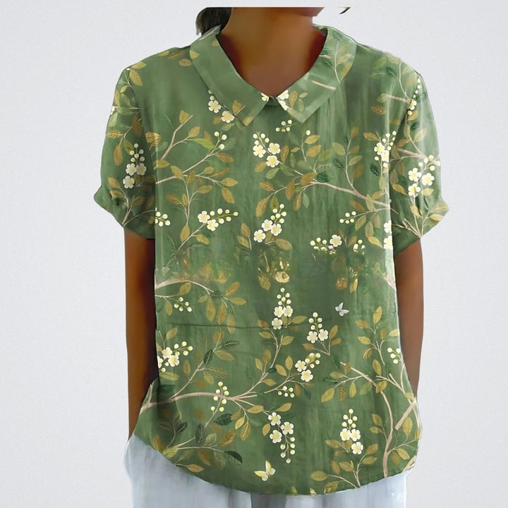 Lina™ | Floral Linen Blouse