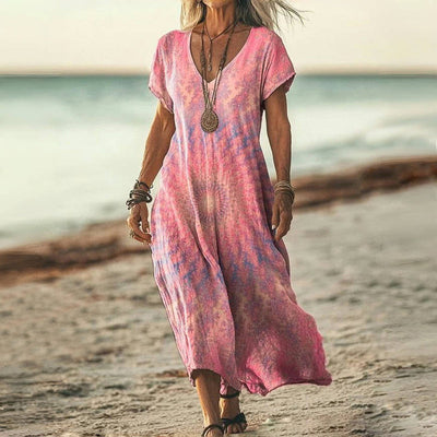 Laura™ | Vintage Gradient Dress with Belly Coverage