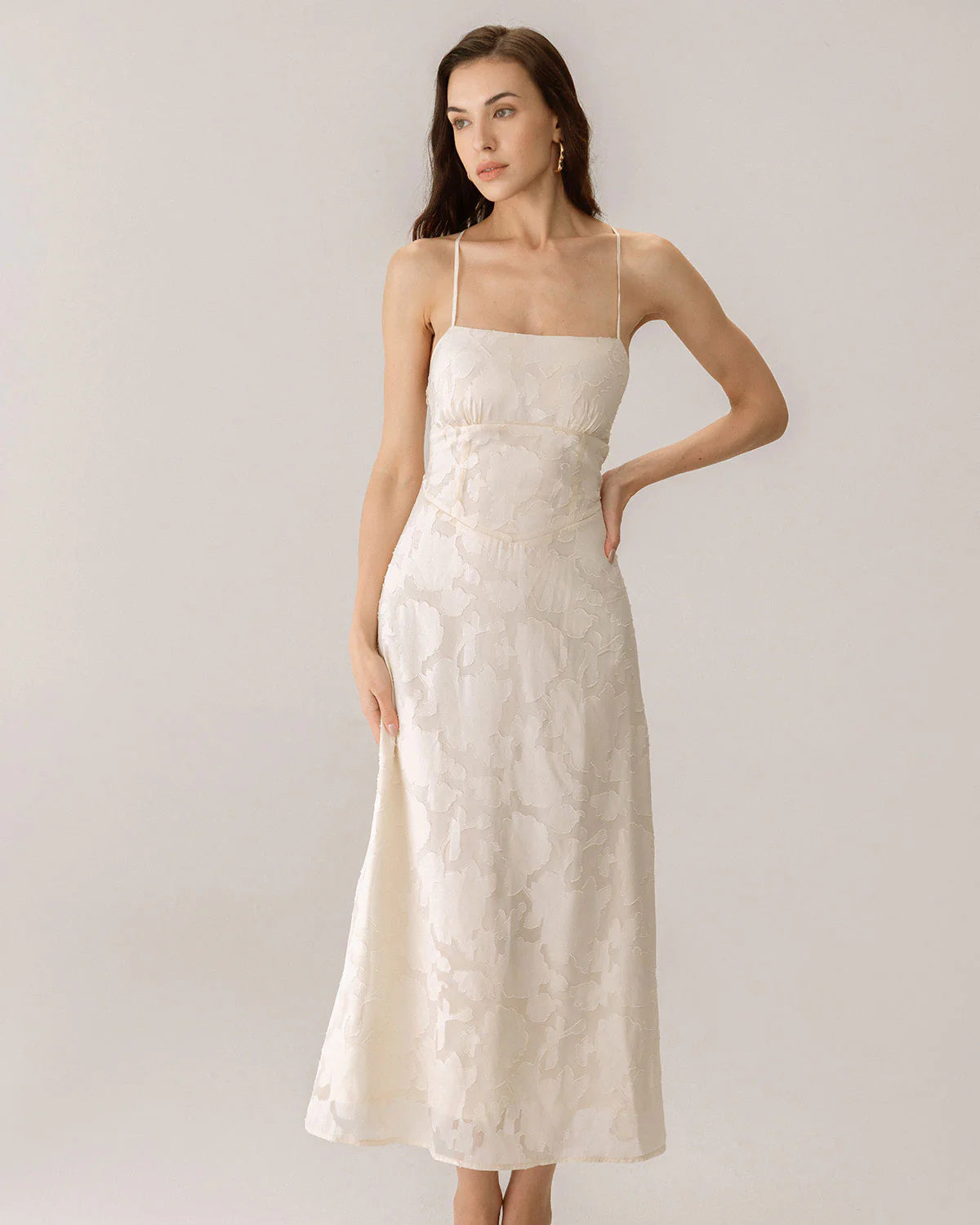 Rayan™ | Jacquard Slip Backless Maxi Dress