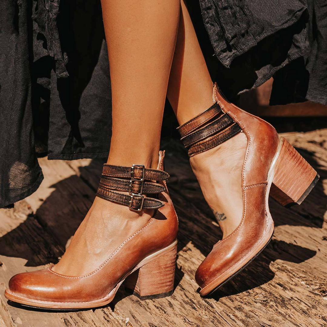 Ginevra™ | Multi-Strap Heels with Thick Heel