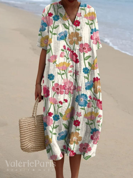 Nathalie™ | Floral Cotton Print Dress