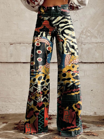 ÉLODIE | Wide Pants with Stylish and Bold Artistic Print