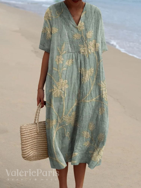 Nathalie™ | Floral Cotton Print Dress