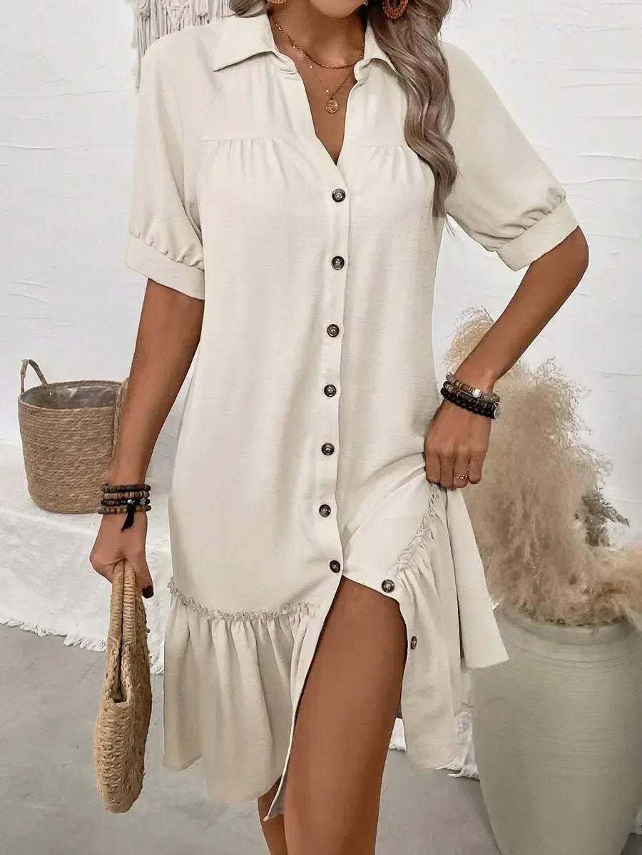 Aliyah™ | Button-Down Ruffled Dress