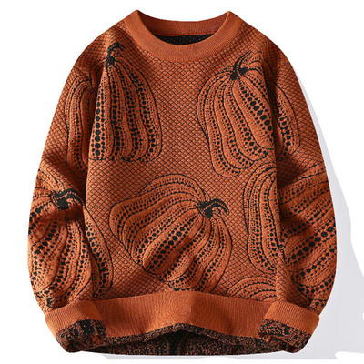 Cozy™ | Pumpkin-Toned Knit Sweater