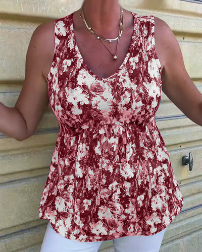 Ally™ | Linen Sexy Patterned Sleeveless Top