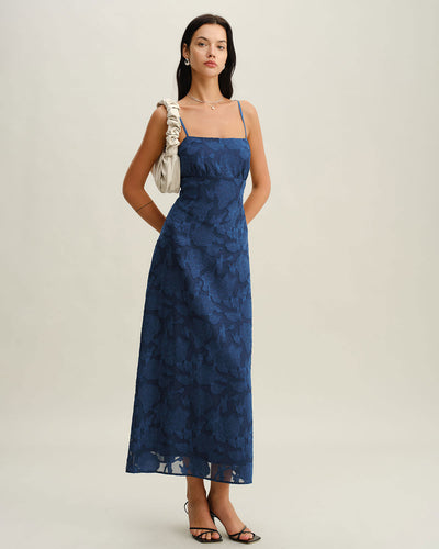 Rayan™ | Jacquard Slip Backless Maxi Dress