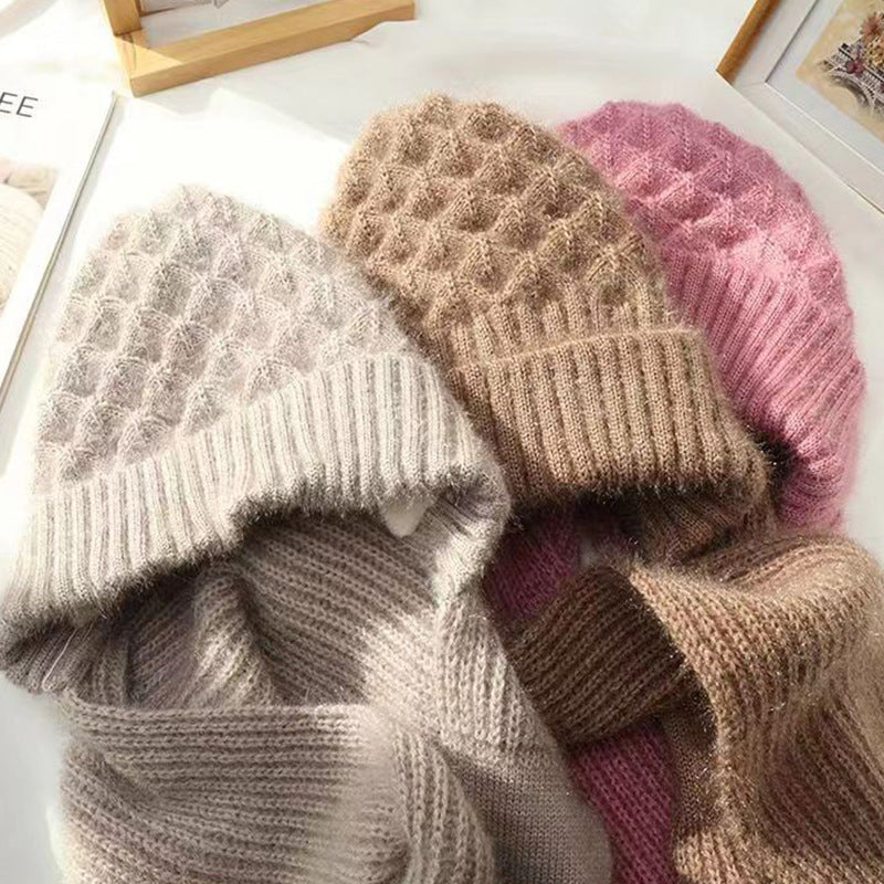 Fleece-Lined Windproof Hat & Scarf with Integrated Ear Protection