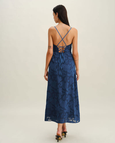 Rayan™ | Jacquard Slip Backless Maxi Dress