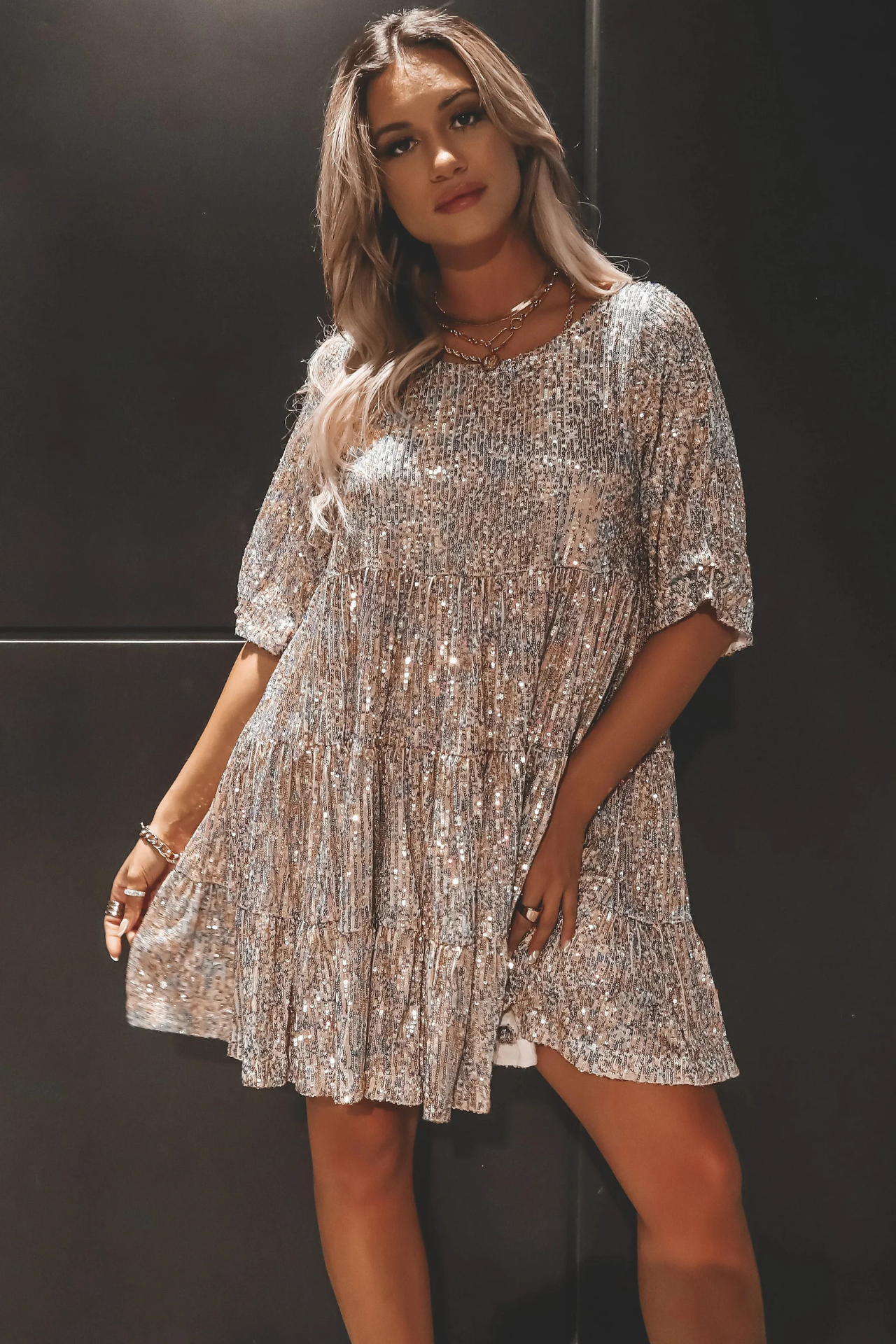 Lilia™ | Elegant Loose Party Dress with Sequins
