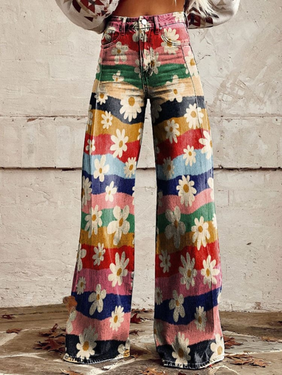 LÉON | Elegant and Comfortable Retro Floral Trousers