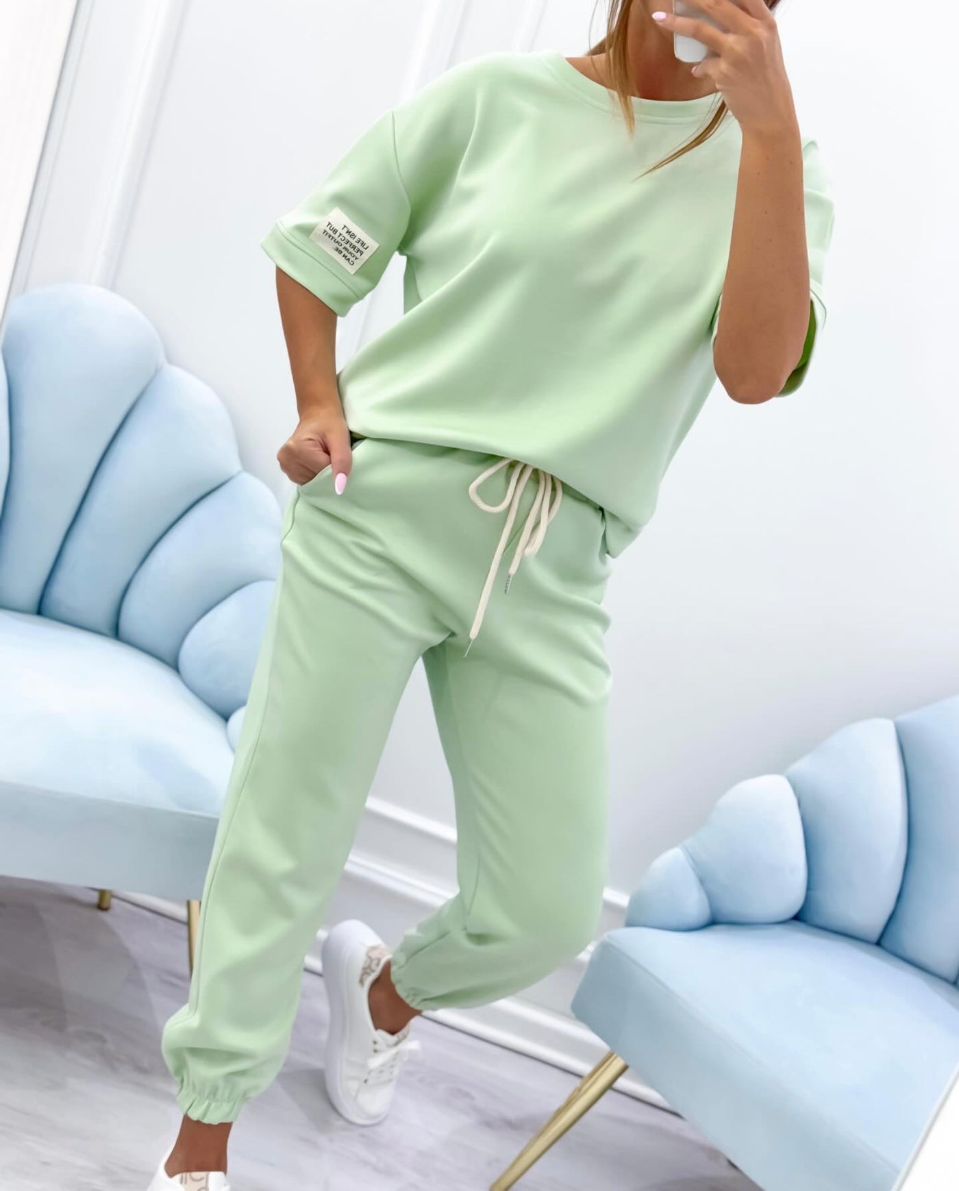 Faya™ | Casual Set with Solid Top & Pants