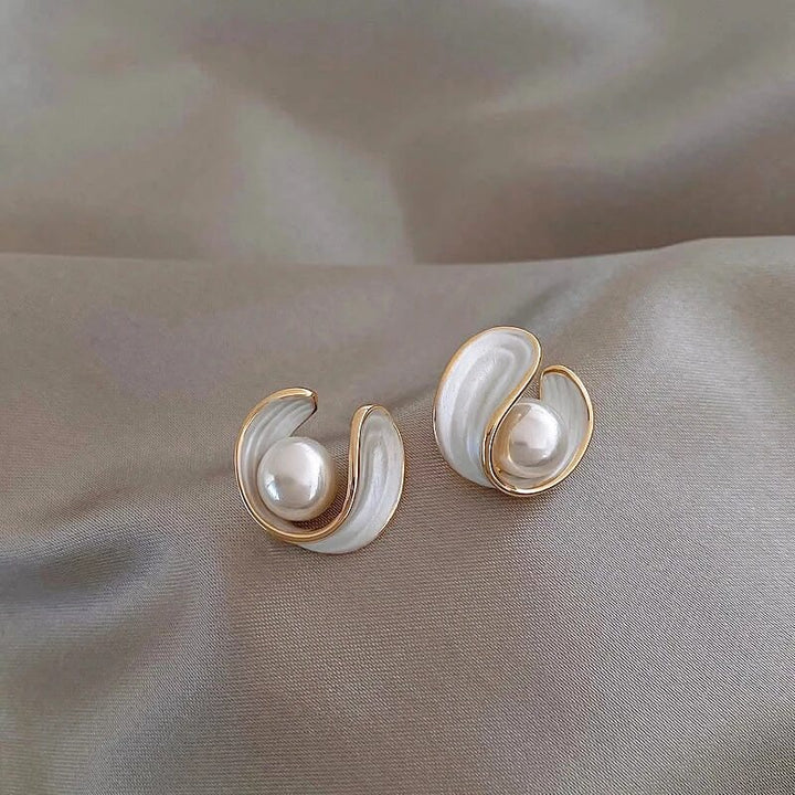 Antoinette Luxe Earrings of White Opal