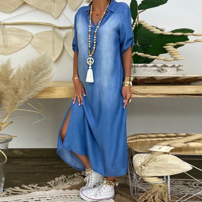 Lea™ | Long Dress Jeans Style