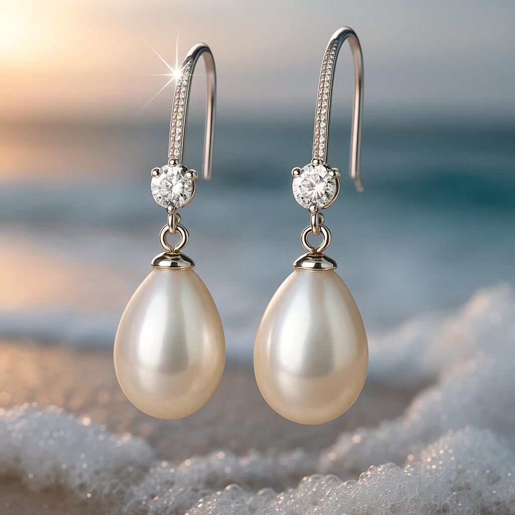 Pearl Moon Drop Earrings