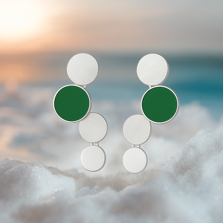 Oceane | Gold Earrings with Turquoise Accents
