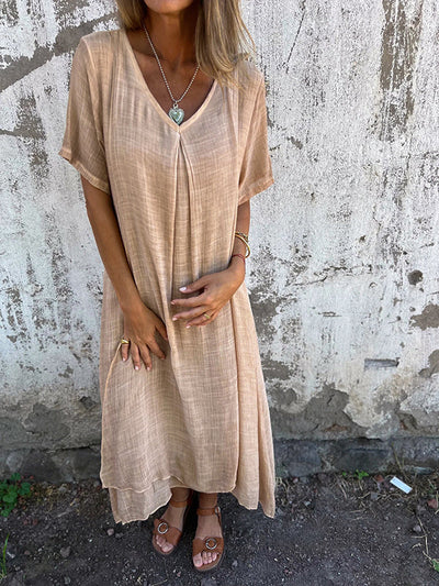 Novera™ | Casual Loose V-Neck Dress