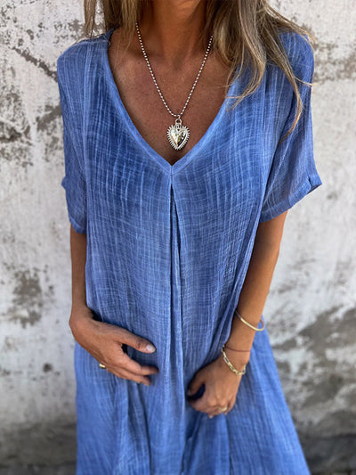 Novera™ | Casual Loose V-Neck Dress