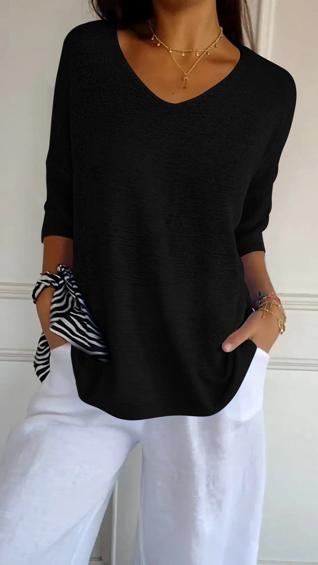 Anna™ | V-Neck Knitted Top