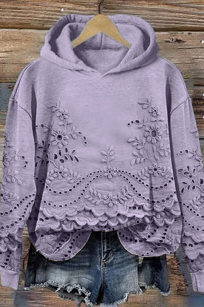 Lace Hoodie Sweatshirt