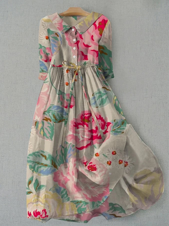 Livia - Elegant Floral Short Sleeve Dress