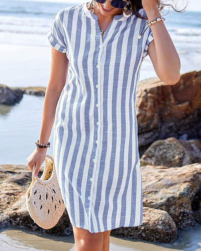 Lone™ | Elegant Striped Shirt Dress