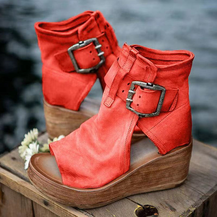 Kayas™ | Orthopaedic Wedge Sandals with a Boho-Style Buckle