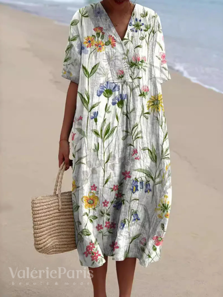 Nathalie™ | Floral Cotton Print Dress
