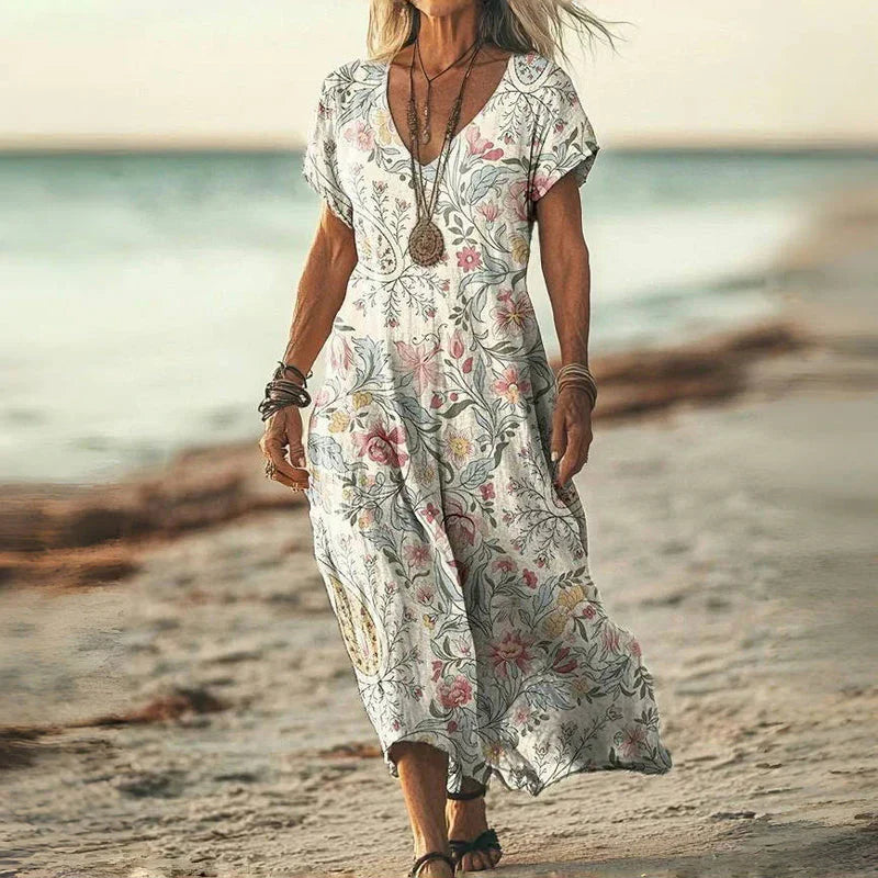 Laura™ | Vintage Gradient Dress with Belly Coverage