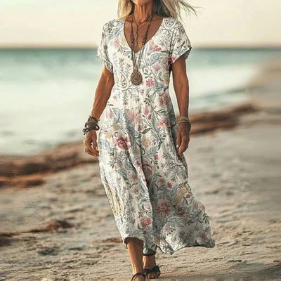 Laura™ | Vintage Gradient Dress with Belly Coverage