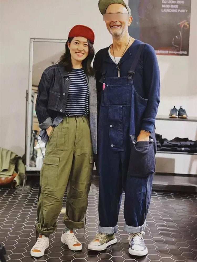 Baggy Jeans Overall with Matching Pocket