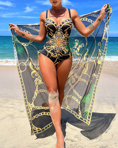 Marie | One-Piece Push-Up Swimsuit with Beach Skirt - Last Day 80% Stock!