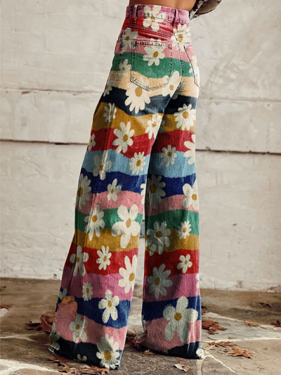 LÉON | Elegant and Comfortable Retro Floral Trousers