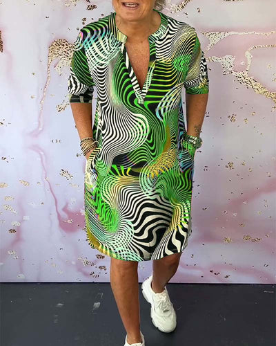 Ria™ | Vibrant V-Neck Dress