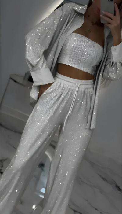 Nola™ | Modern Sequined 3-Piece Lounge Set