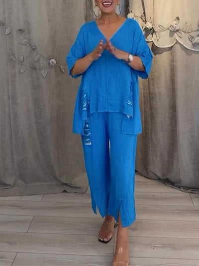 Bianca™ | Two-Piece Summer Set with Natural Elegance & Flowing Comfort for Sunny Days