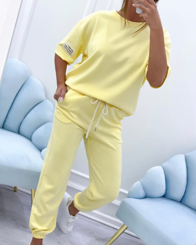 Faya™ | Casual Set with Solid Top & Pants