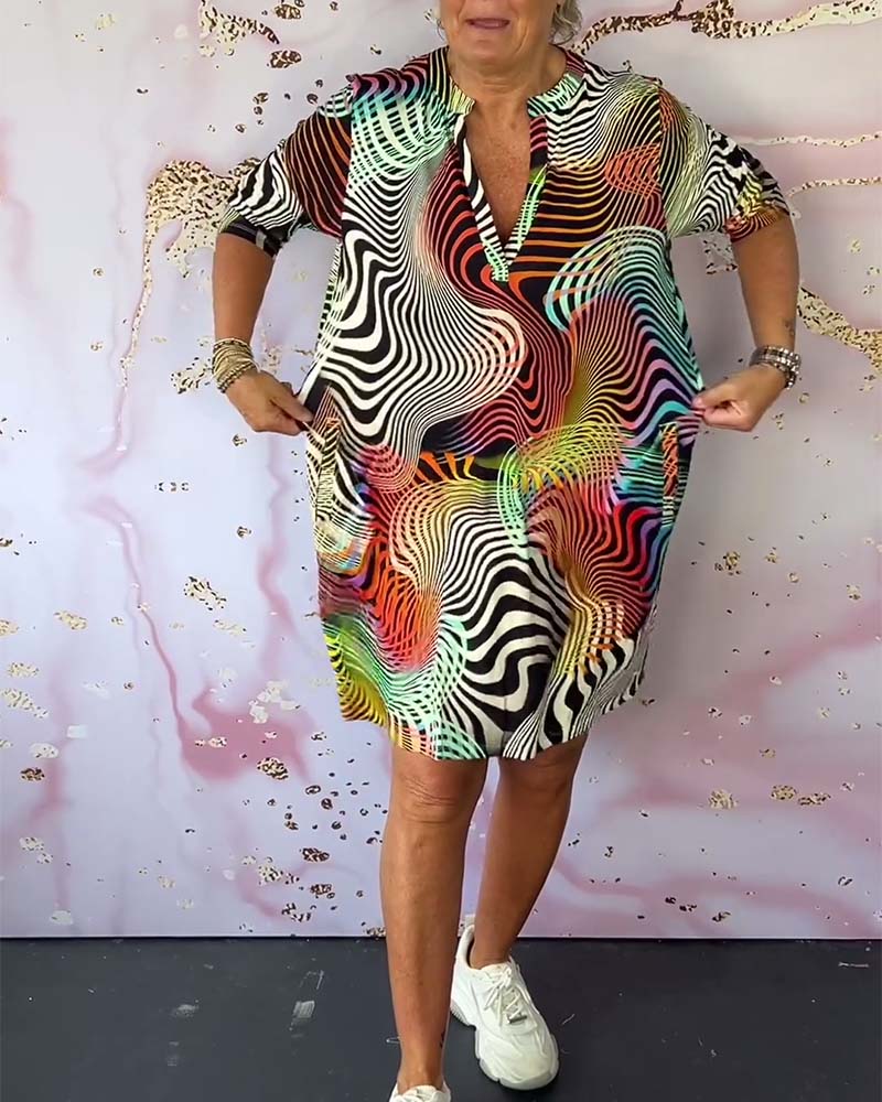Ria™ | Vibrant V-Neck Dress
