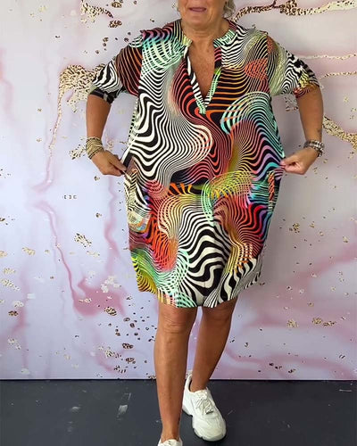 Ria™ | Vibrant V-Neck Dress