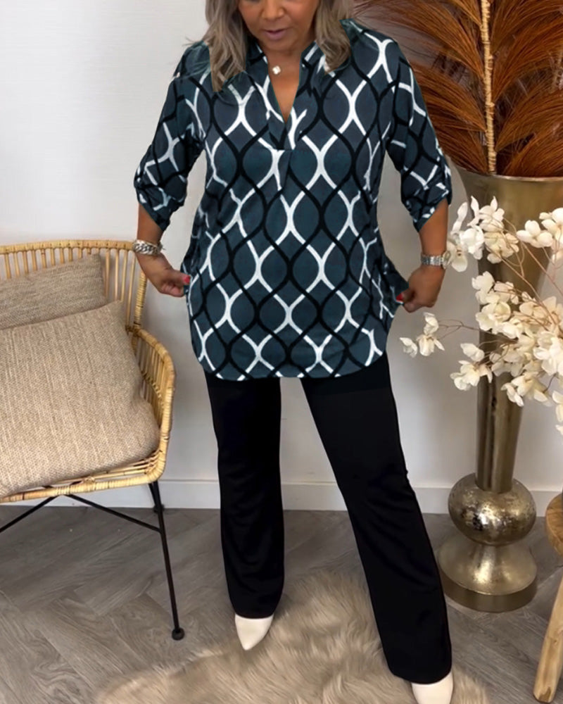 Janny™ | Casual Long-Sleeve Blouse with Elegant Pattern