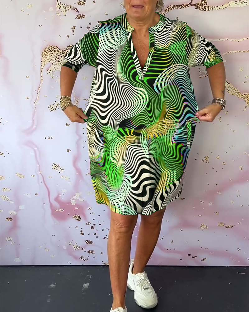 Ria™ | Vibrant V-Neck Dress