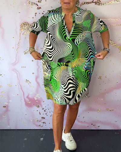 Ria™ | Vibrant V-Neck Dress