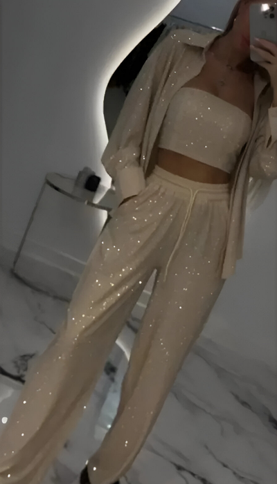 Nola™ | Modern Sequined 3-Piece Lounge Set